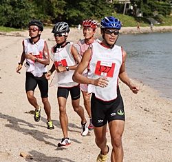 Competitors run along the beach during last year’s Koh Samui adventure race.